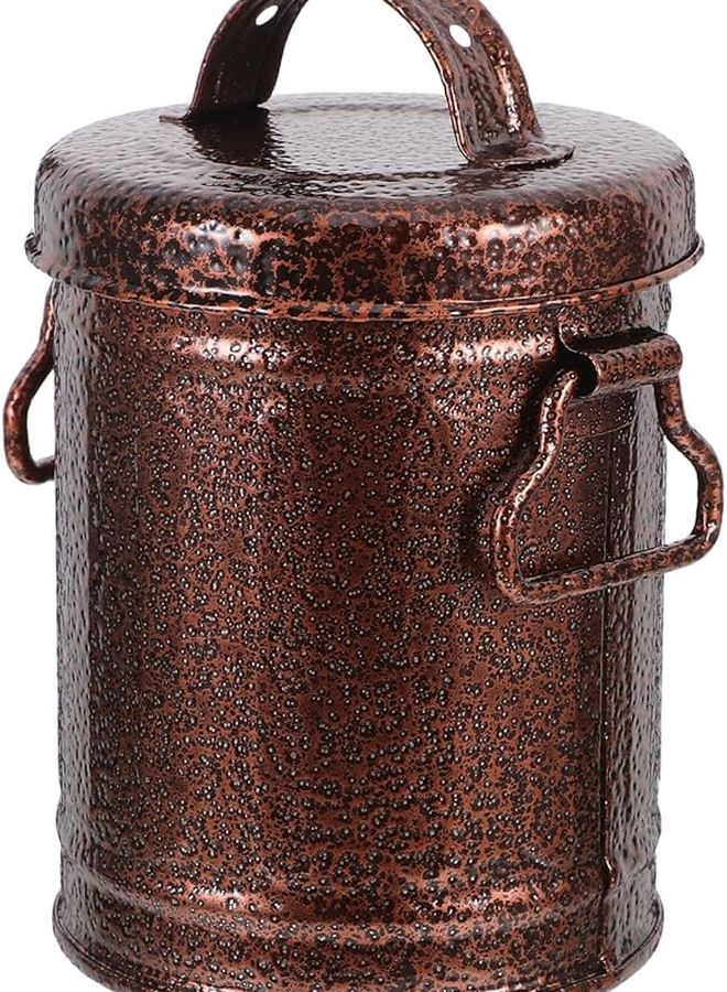 صينية سجائر معدنية قديمة مجلفنة بغطاء حاوية رماد مقاومة للرياح للاستخدام الداخلي والخارجي - Image 1